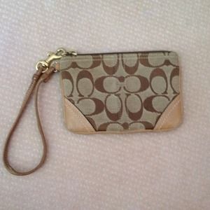 Brown Coach wristlet