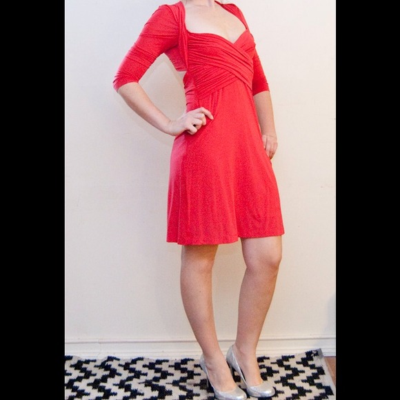 Slinky red BCBG dress with peekaboo back