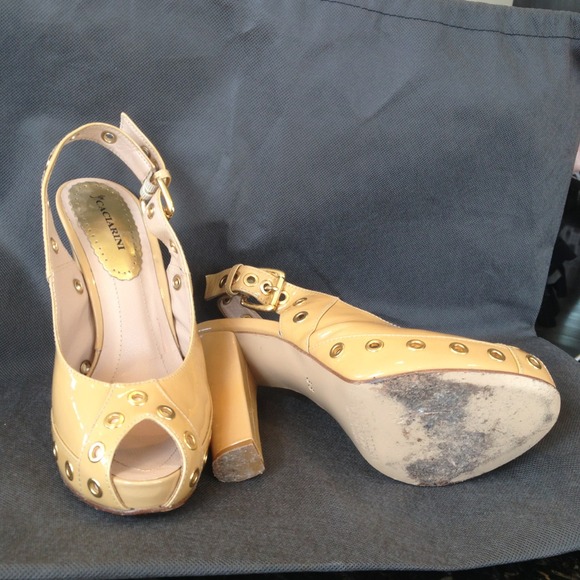 🎈REDUCED🎈Caciarini camel sling back heels sz 8 - Picture 3 of 4