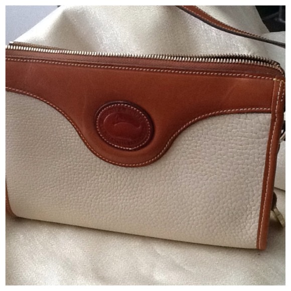 Dooney & Bourke Handbags - 30-Vintage beige/tan zip top cross-body bag