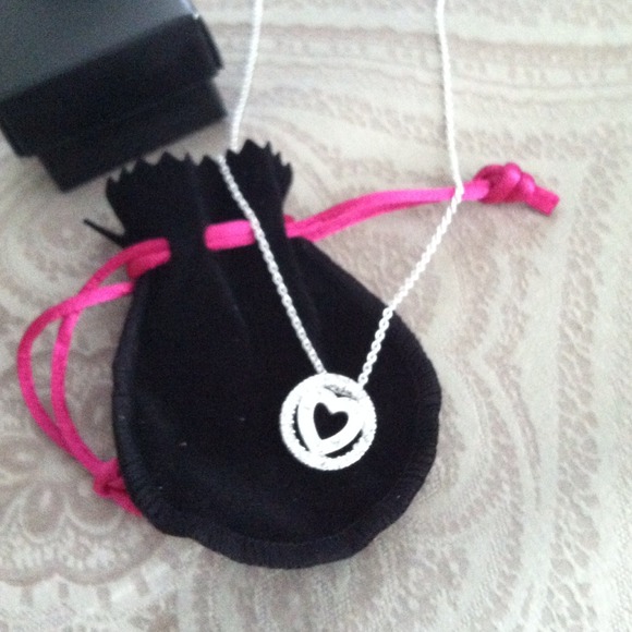 BNWB Silvertone and Crystal Heart Pendant