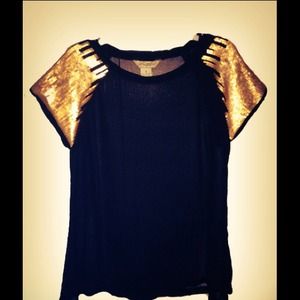 Sequined Short Sleeve Sheer 'See Through' Top!