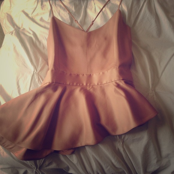 Club Monaco pale pink peplum tank top