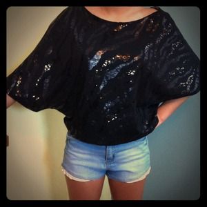 Sequin black blouse!