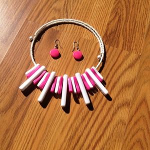 90's style earring & necklace set