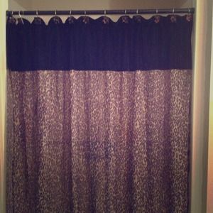 Leopard Shower Curtain with Matching Hooks