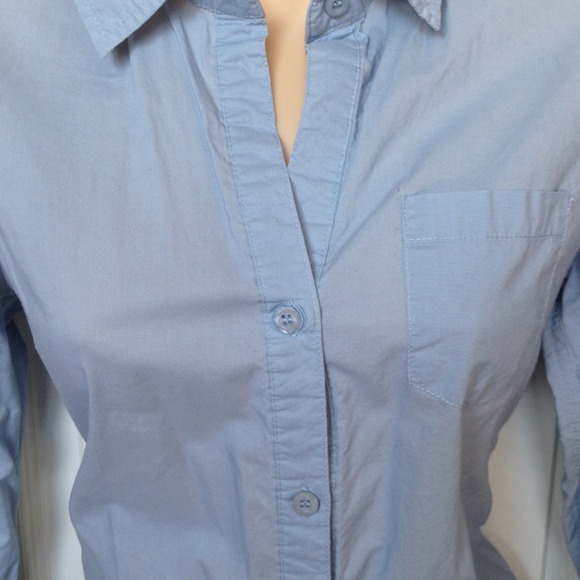 Blue button up with back button accent - Picture 3 of 3