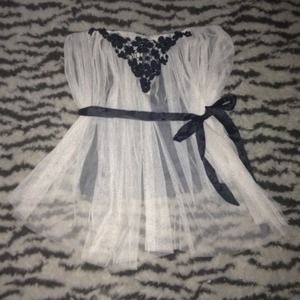 Embroided tulle tube top!