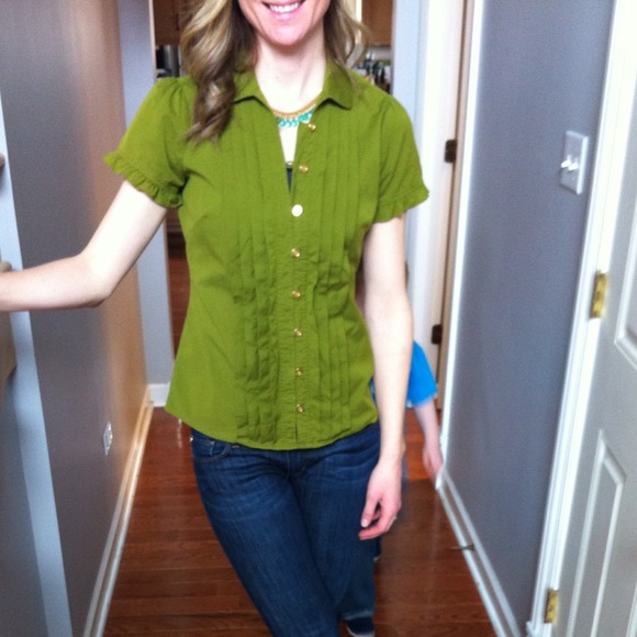 Banana Republic ruffled button down