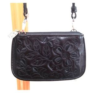 Brighton wallet on a strap, black leather