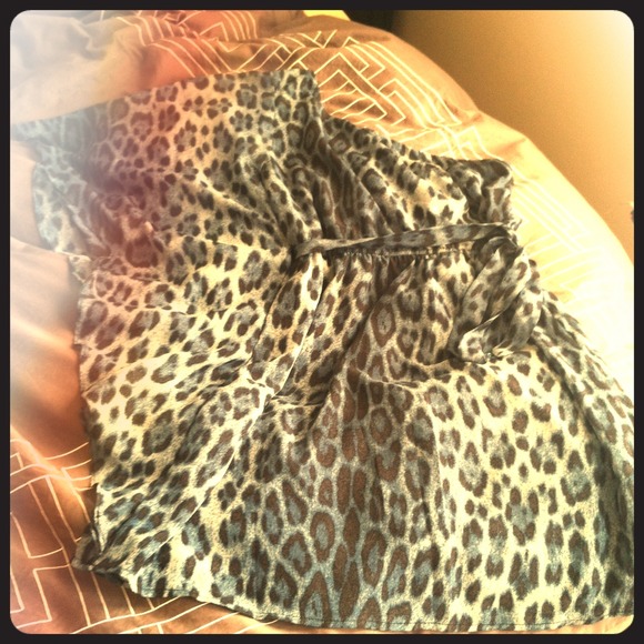 SOLD***Turquoise leopard one shoulder winged dress