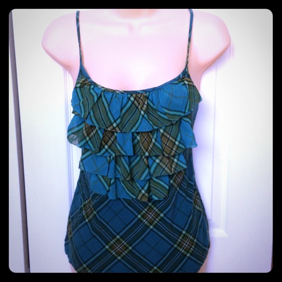 Plaid ruffle top