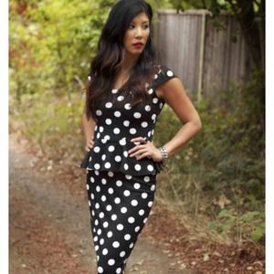 Polka Dot Peplum Dress