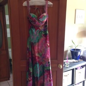 Colorful designer prom dress! Beautiful bead work