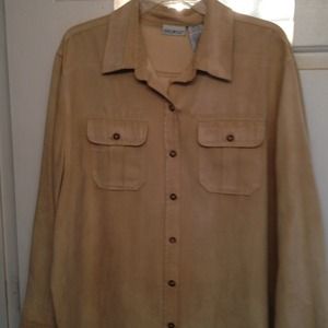 White Stag suede like button up shirt