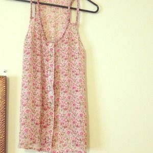 Sheer racer back floral top