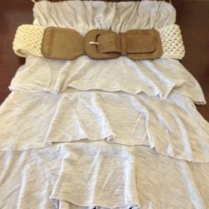 Ruffle tub top with belt