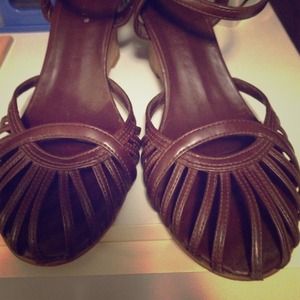 💟💟Brown wedge sandals