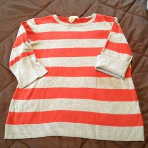 Orange and grey striped sweater. XL.