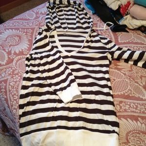 Brown and white striped Gap hooded top