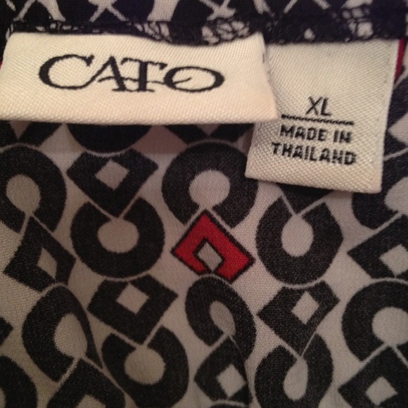 Red, black and white summer top - Picture 3 of 3