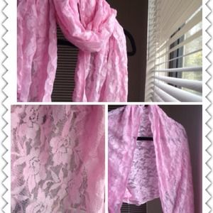 Sold in bundle ❤🎀Lace pink Scarf/ shawl 👸