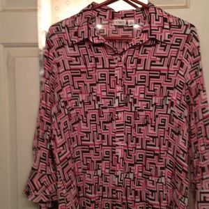 Pink and brown stretchable dress shirt