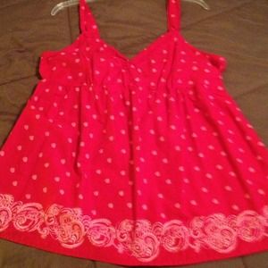 Red swirly print bandana top