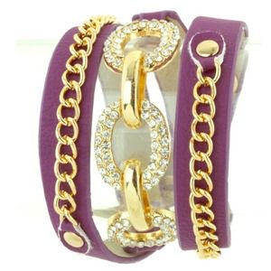 Purple and Gold Chain link bracelet