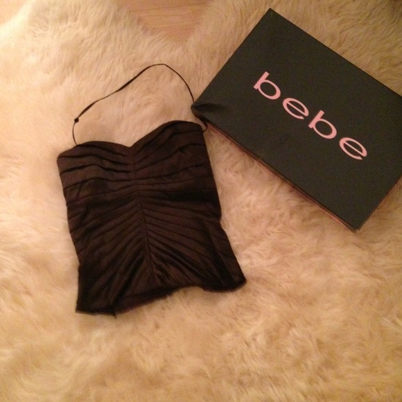Sold Brown bebe satin bustier