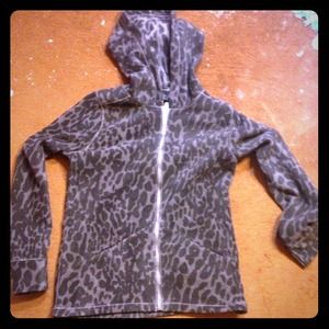 Black and grey leopard print calvin Klein zip up