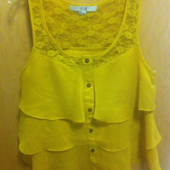Yellow ruffle shirt