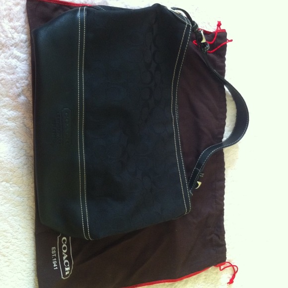 Black coach tote bag