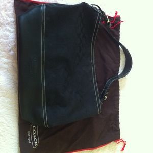 Black coach tote bag