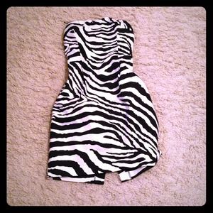 Express strapless zebra print dress
