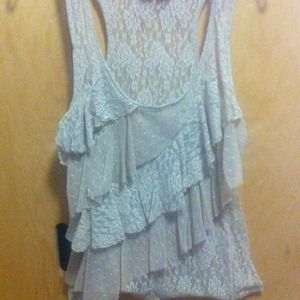 Ruffle see thru shirt