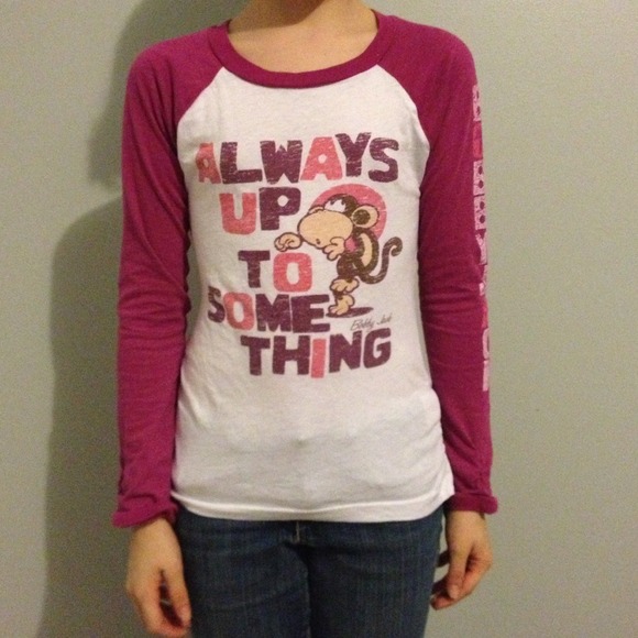 Purple/pink and white long sleeve shirt