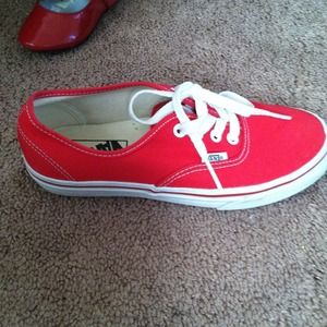 Red women's 6.5 & men 5 vans only worn a few times