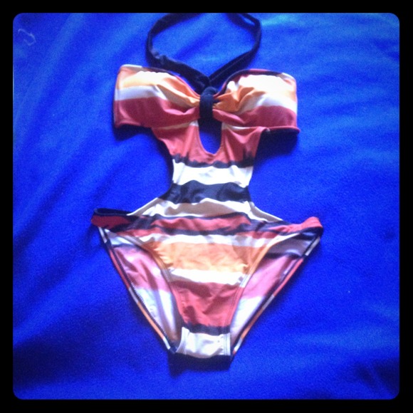 Striped One Piece Swimsuit