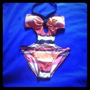 Striped One Piece Swimsuit