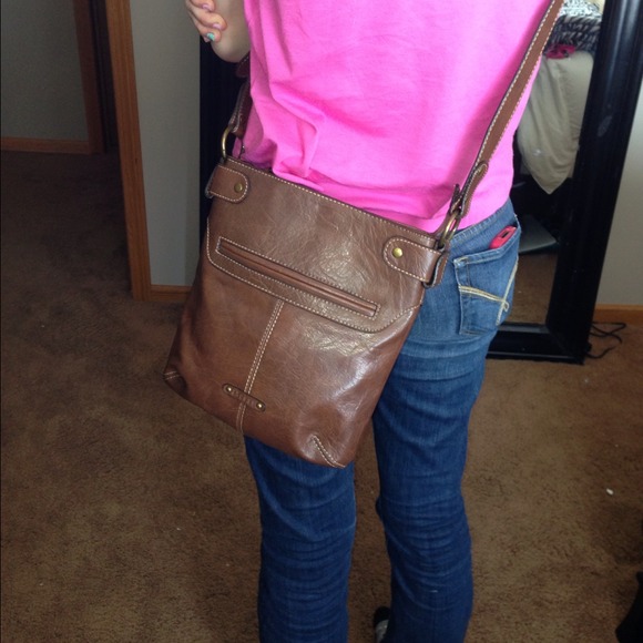 Brown cross body bag