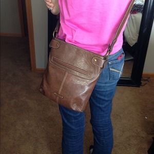 Brown cross body bag