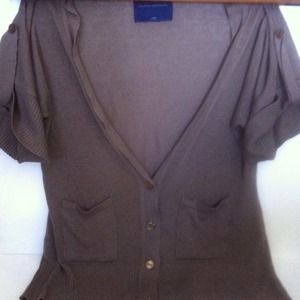 Green short t shirt length cardigan