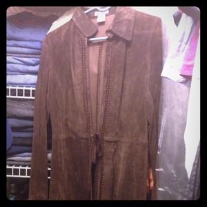 Warehouse 100% suede leather trendy jacket