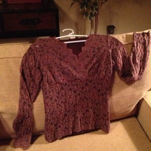 Brown lace top, lined and low cut