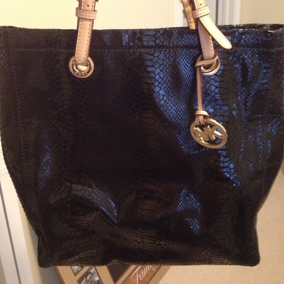 *Sold*Authentic MK black python tote!