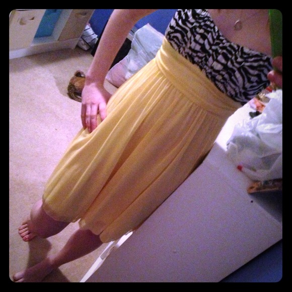 Zebra print and yellow dress