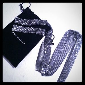 Ann Taylor silver & diamond mesh belt/necklace