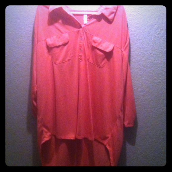 Peach Hi-Lo shirt