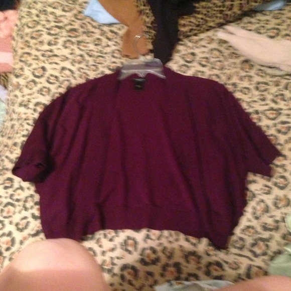 Ann Taylor burgundy shrug sweater